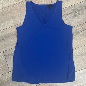 Halogen Blue Fitted Sleeveless Tank Top